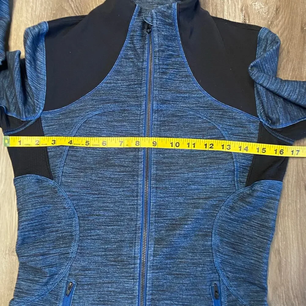 Lululemon Forme Jacket Blue Slub Denim Black Colorway